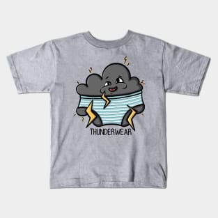 Thunderwear, Funny cartoon style thunder cloud in underwear, Digital Illustration Kids T-Shirt